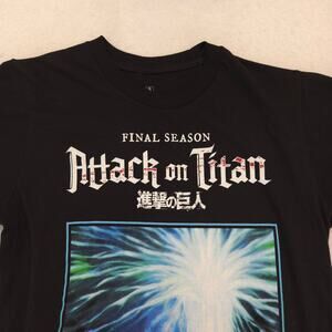 Attack on Titan Casual Short Sleeve Graphic Crew Neck T Shirt Mens Size S Black